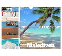 Malediven - die Sehnsucht nach dem Paradies (Wandkalender 2027 DIN A4 quer), CALVENDO Monatskalender: Atolle im Indischen Ozean mit puderzuckerweißen Stränden und türkis-blauem Wasser.