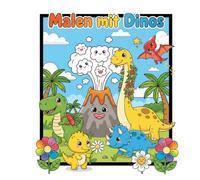 Malen mit Dinos: Mein Dinosaurier Malbuch - Große Dinomotive zum Ausmalen | Förderung der Kreativität und Motorik | Kindermalbuch | Geschenkidee