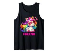 Malena Nombre Personalizado Colorido Unicornio Mujer Ni Camiseta sin Mangas