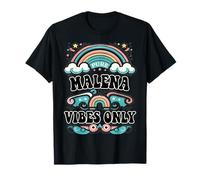 MALENA Vibes Only Cute Retro Girls Nombre MALENA Camiseta