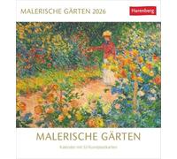 Malerische Gärten Postkartenkalender 2026 - Kalender mit 53 Kunstpostkarten: Farbenfrohe Motive von berühmten Künstlern für alle Garten- und Kunst-Liebhaber. Kleiner Kalender zum Aufstellen