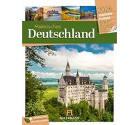 Malerisches Deutschland Wochenplaner Kalender 2026: Landschaften und Sehenswürdigkeiten im Hochformat (25x33 cm) | Wochenkalender mit Rätseln