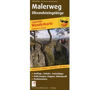 Malerweg - Elbe Sandstone Mountains, hiking map 1:25,000: Leporello Wanderkarte mit Ausflugszielen, Einkehr- & Freizeittipps, wetterfest, reissfest, abwischbar, GPS-genau. 1:25 000