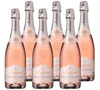 Malesan Brut Rosé AOP Crémant de Bordeaux - Vino espumoso rosado francés 100% Cabernet Franc - Pack 6 botellas x 75cl - Método tradicional, ideal aperitivo y celebraciones