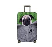 Maleta 3D Pug Cubierta de Equipaje, Mateju Funda 18-32 Pulgadas Lavable Funda de Maleta Cubierta de Equipaje Protectora para Affaires, Voyages (Doctorado Pug,M)