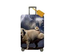 Maleta 3D Pug Cubierta de Equipaje, Mateju Funda 18-32 Pulgadas Lavable Funda de Maleta Cubierta de Equipaje Protectora para Affaires, Voyages (Carlino relámpago,M)