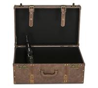 Maleta Antigua Portátil, Maleta Vintage, Maleta de cuero antigua Treasure Chest caja de almacenamiento marrón caja de almacenamiento de exhibición, for fotografía de viaje decoración de ventanas(60x40