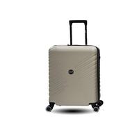 Maleta Cabina Unik Gaza, Ampliable ABS Equipaje de Mano Trolley Rígido Ligero Maletas de Viaje en 5 Atractivos Colores con 4 Ruedas Dobles Giratorias 360º y Candado TSA, S(55x40x24CM), 41L Taupe