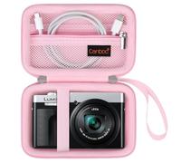 Maleta canboc para cámara Digital Panasonic Lumix lx10 /zs99 /zs80 / zs100 / zs70 / zs200 / zs60 4k, Bolsa de cámara para tontos, Bolsillo de Malla con Cremallera para Cable USB, batería, Rosa