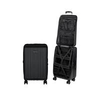 Maleta CASYRO con Apertura abatible, Trolley rígida, valija Que se Puede Utilizar como Armario, Mala con 4 Ruedas, 80 l, M, 70,5 x 42 x 28 cm, Negra