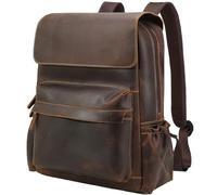 Maleta clásica de Piel para Hombre, para Deportes, Viajes, Fin de Semana, Equipaje de 15.6 Pulgadas, Mochila de Hombro para computadora portátil, Color marrón