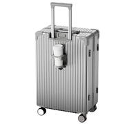 Maleta Con Compartimento For Computadora Portátil, Maleta Con Ruedas Liviana, Impermeable A Prueba De Polvo, Equipada Con Cerradura De Combinación Antirrobo Y Antirrobo ( Color : 24 Rack , Size : Silv