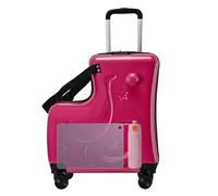 Maleta con ruedas genérica para - Bloqueo de contraseña de 3 dígitos equipaje de viaje para | Maleta Trolley de 20 pulgadas con cinturones de seguridad | Maleta con ruedas para | Gu, rosa y rojo, Se