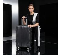 Maleta con ruedas YONSLY, ligera, de 20/24/28 pulgadas, con 4 ruedas giratorias de 360° ° Candado de combinación giratorio y estuche de red con agarre de goma suave, negro, ideal para viajes de Black