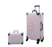 Maleta Conjuntos de equipaje con ruedas for mujer, bolsa de viaje Floral Vintage de PU, Maleta Retro con ruedas de 13, 20, 22, 24 y 26 pulgadas ( Color : As the picture shows-05 , Size : 22inch )