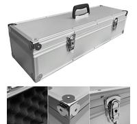 Maleta de aluminio con tapa extraíble de espuma de cubo de aluminio, 650 x 200 x 150 mm (largo x ancho x alto)