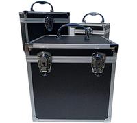 Maleta de aluminio vacía con forma de cubo, 25 x 25 x 25 cm, con espuma de rejilla