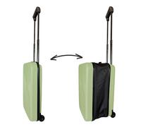 Maleta de Cabina 18" Plegable Ultrafina/Se pliega de 28cm a 13cm de Grosor/Ligera y Resistente ABS/ 2 Ruedas + Mango Telescópico/Color Verde Oliva