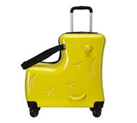 Maleta de equitación, equipaje de viaje para niños con manillar integrado, divertida funda rodante para jóvenes viajeros de 6 a 12 años, compañero perfecto en viajes o vacaciones, Amarillo, Refer to