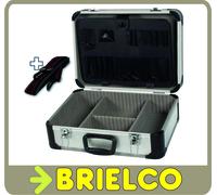 Perel Tools Maletín de herramientas aluminio, correa hombro, separadores extraíbles, bloqueo 2 llaves