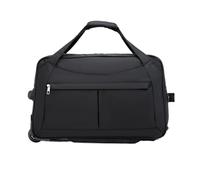 Maleta de Mano con Ruedas y Dos, Bolsa Lona Plegable for el Fin Semana para la excursión de Fin de Semana al Gimnasio(Black)