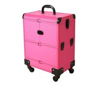 Maleta de Maquillaje con Ruedas Caja de Herramientas Maquillaje Gran Capacidad con Barra extraíble, Estuche Multicapa, Caja Universal for Bordado Rueda(Rose ARC (Without Drawer))