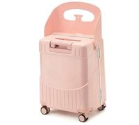 Maleta de paseo para niños, equipaje de mano con cerradura de 20 pulgadas con asiento y 4 ruedas giratorias, diseño de compartimento resistente con ganchos para niños y bolsas