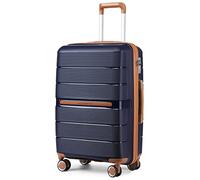Maleta de Viaje， 24" Medium Suitcase Lightweight Polypropylene Hard Shell Luggage Hold Check in Suitcase with 4 Wheels and Built-in TSA Lock(Navy,M(66cm 60L))