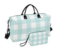 Maleta de viaje grande con diseño de cuadros escoceses escoceses, bolsa de viaje grande con bolsa de aseo multifuncional para entrenamiento, Buffalo Plaid Check Tartan Scotland Blue Pattern, 1 size