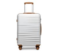 Maleta de Viaje, Medium Size Suitcase with 4 Wheels Durable PC Hard Shell Luggage Suitcase Lightweight Check in Hold Luggage with TSA Lock YKK Zipper(White)