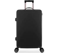 Maleta de viaje para equipaje de abrasión y silencio, universal, con ruedas, para alojamiento de estudiantes, con cremallera, marco de aluminio duradero, Negro-, 26 in