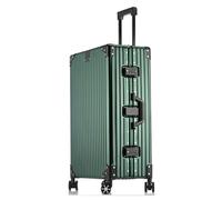 Maleta De Viaje Rígida Completamente de Aluminio con Ruedas Giratorias Y Cerradura, Equipaje De Mano Rígido Maletas Trolley De Aleación Metálica Para Mujer Y Hombre, verde, 61CM-71L, moderno