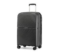 Maleta de Viaje， Suitcase Check in Hold Luggage Lightweight PP Hard Shell Travel Trolley Suitcase with 4 Spinner Wheels TSA Lock(Black,L(76cm 100L))