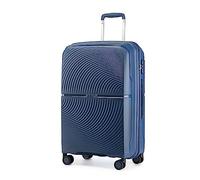 Maleta de Viaje， Suitcase Check in Hold Luggage Lightweight PP Hard Shell Travel Trolley Suitcase with 4 Spinner Wheels TSA Lock(Navy,L(76cm 100L))