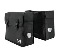 Mobilis Bolsa Doble para Bicicleta (2 x 15 L), Bolsa de Transporte Ciclismo, Alforjas Laterales para Asiento Trasero, Material Repelente al Agua, Negro