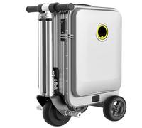 Maleta eléctrica con ajuste de 3 velocidades, batería extraíble, soporta hasta 110 kg para un viaje cómodo, Silver
