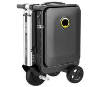 Maleta eléctrica con ajuste de 3 velocidades, batería extraíble, soporta hasta 110 kg para un viaje cómodo, Black
