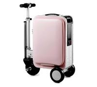 Maleta EléCtrica De 20 L Con Asa TelescóPica, Ajuste De 3 Velocidades, Marcha AtráS, BateríA ExtraíBle, Puerto De Carga Externo, Capacidad De Carga De 110 Kg Y AutonomíA De 8-10 Km Silver-Flatsurface