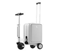 Maleta eléctrica de 20 litros con Patinete, Equipaje for Adultos, con batería extraíble, Puerto USB, Capacidad de Carga de 110 kg, Color Amarillo.(Silver)