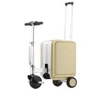 Maleta eléctrica de 20 litros con Patinete, Equipaje for Adultos, con batería extraíble, Puerto USB, Capacidad de Carga de 110 kg, Color Amarillo.(Yellow)