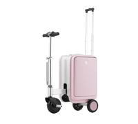Maleta eléctrica de 20 litros con Patinete, Equipaje for Adultos, con batería extraíble, Puerto USB, Capacidad de Carga de 110 kg, Color Amarillo.(Pink)