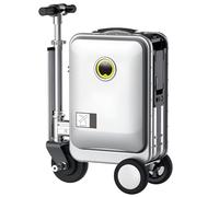 Maleta eléctrica que puedes viajar, maleta inteligente con batería extraíble de 73,26 WH, control de aplicación, puerto de carga externo, scooter de equipaje para carga de viaje 110 kg Silver-20L-SE3S