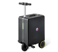 Maleta Inteligente Portátil, Scooter De Equipaje Eléctrico para Viajar, Maleta De Mano con Luz Led, Puerto USB, Cerradura TSA, Impermeable, Maleta Rígida Expandible para Viajes En Avión Black