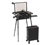 Maleta Maquillaje Profesional, Maletin de Maquillaje con Ruedas y Espejo, Estación de Maquillaje con Iluminación Rodante para Viajes (Size : 58x45x23cm/22.8x17.7x9.1in)