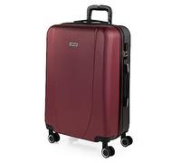 ITACA - Maleta Mediana con 4 Ruedas Giratorias para Viajes Largos Tipo Trolley Ideal como Maletas de Viaje Grandes 23 Kilos y Maleta Viaje Mediana Resistentes, Granate-Antracita