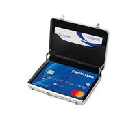 Maleta para Dinero Como Embalaje para Vales, Mini Maletín de Aluminio con Cierre a Presión, Mini Maletín de Aluminio para Tarjetas, Como Regalo de Boda y Tarjeta de Felicitación (Plata)