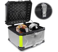 Maleta para motocicleta, caja de almacenamiento superior de aluminio duradera para scooter con casco, solución de almacenamiento fiable y espaciosa
