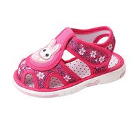 Maleta para zapatos zapatos zapatos para caminar niñas sandalias suela plana antideslizante ligero hueco transpirable cómodo suave superior organizador de zapatos, rosa fuerte, 22.5 EU