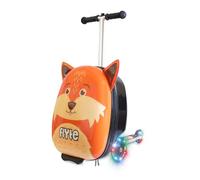 Maleta Patinete 2 en 1 Flyte, para niños, Plegable, rígida, con Ruedas, de 18 Pulgadas (46 cm), 25 litros de Capacidad y con Motivos de Frazer el Zorro