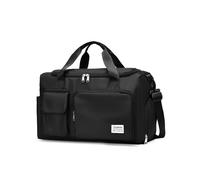 Maleta plegable de nailon negra, bolso de gimnasio de gran capacidad, bolso portátil para mujer, bolso multifuncional